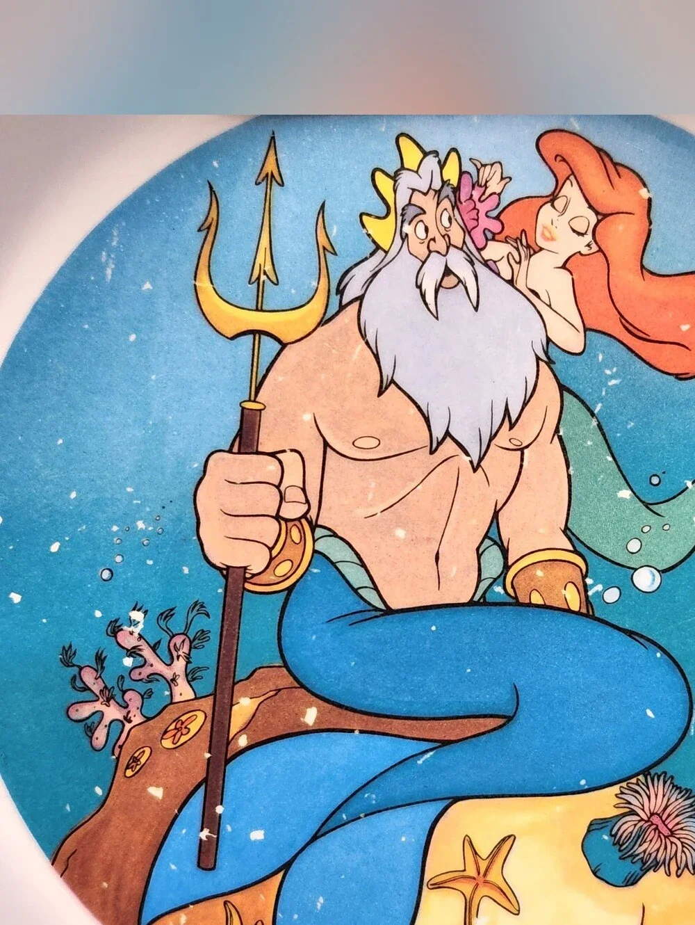 Vintage 90s Zak Designs Disney The Little Mermaid King Triton Kid Character Bowl